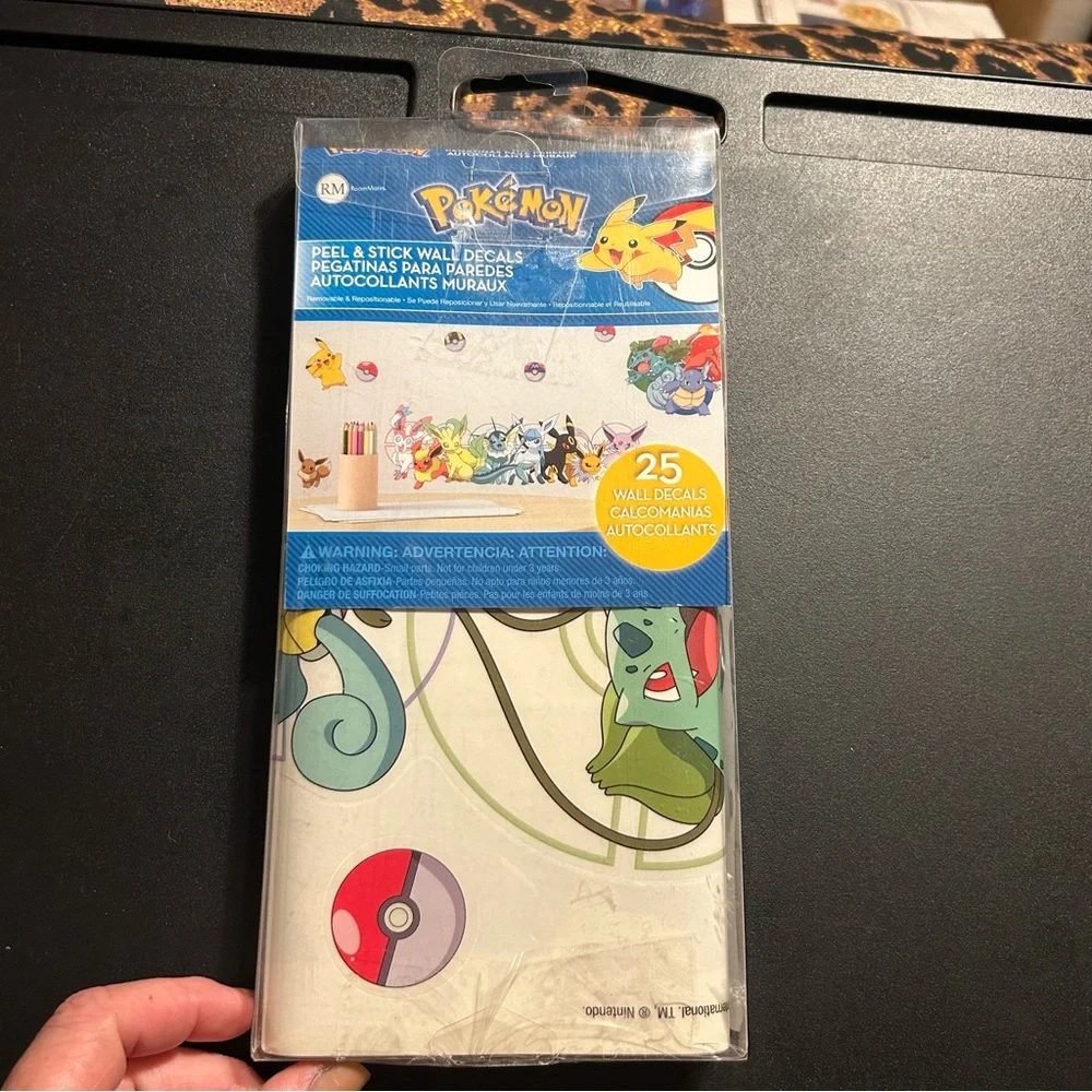 Pokemon peel & stick wall decal 25 pieces Nintendo USA 2019 4 sheets removable